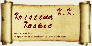 Kristina Košpić vizit kartica